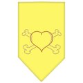 Unconditional Love Heart Crossbone Rhinestone Bandana Yellow Small UN849170